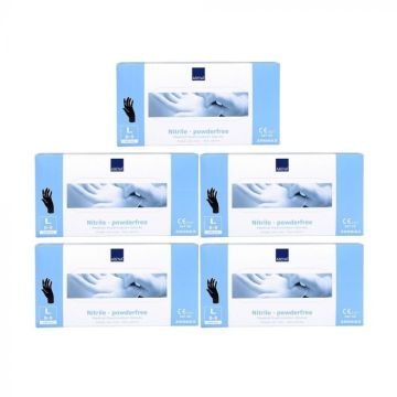 10x Abena Nitril-Handschoenen Classic poedervrij Maat L zwart 100st