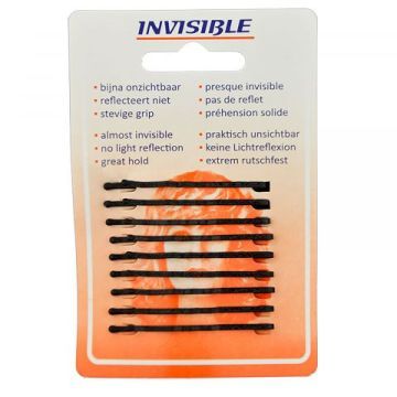 Invisible Haarspange kurz Schwarz 9st