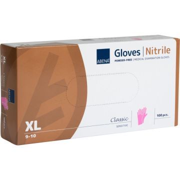 Abena Nitril-Handschuhe Puderfrei Rosa - XL, 100 Stk