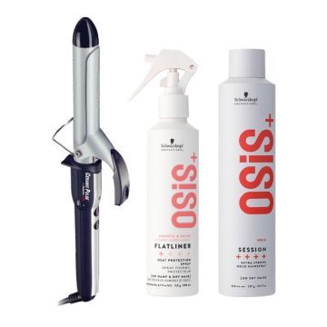 Babyliss PRO Titanium Tourmaline 25mm + Schwarzkopf OSiS+ Flatliner 200ml + Session Hairspray 500ml