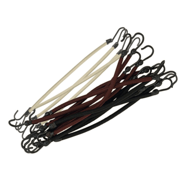 Gummibänder mit Haken schwarz/braun 12 Stk