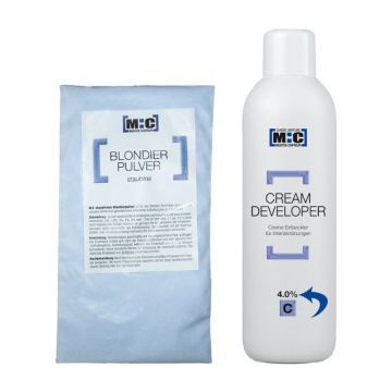 M:C Blondeerpoeder in zak blauw 500gr + Ontwikkelaar 4.0% 1000ml