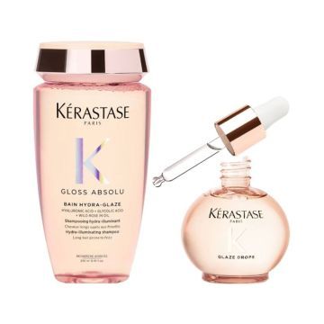 Kerastase Gloss Absolu Hydra-Glaze Bain 250ml + Glaze Drops 45ml