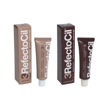 Refectocil Wenkbrauwverf 3.1 lichtbruin 15ml + Refectocil Wenkbrauwverf 3 natuurbruin 15ml