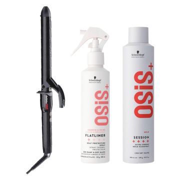 Babyliss PRO Krultang extra lang 25mm + Schwarzkopf OSiS+ Flatliner 200ml + OSiS+ Session Hairspray 500ml