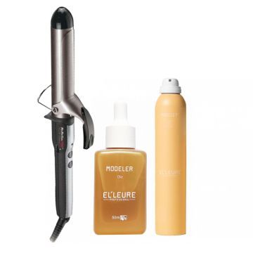 Babyliss PRO Krultang Titanium Tourmaline 32mm + Elleure Modeler Olie 50ml + Haarlak 300ml