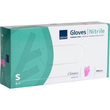 Abena Nitril-Handschuhe Puderfrei Rosa S – 100 Stück