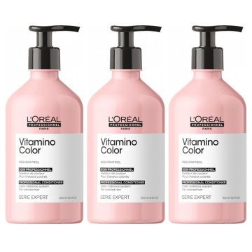 3x L'Oréal Serie Expert Vitamino Color Conditioner 500ml